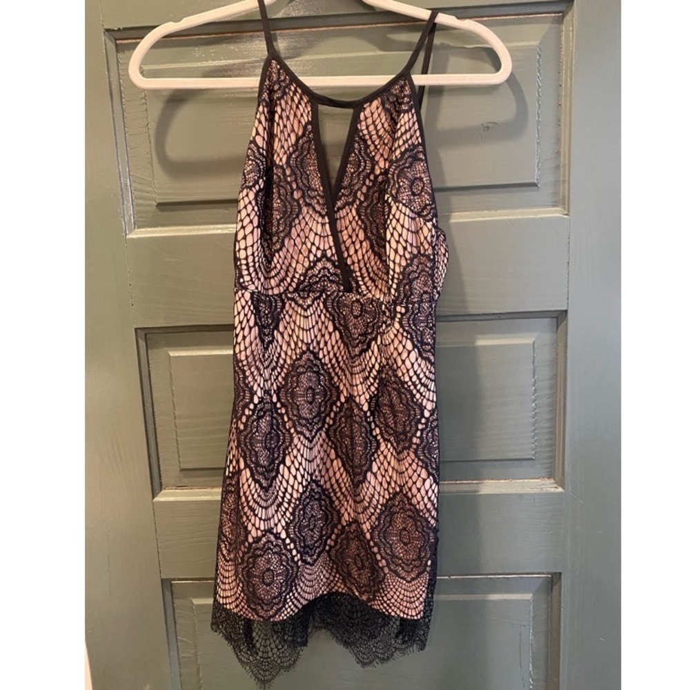 Black mini lace dress. Worn once. Size S